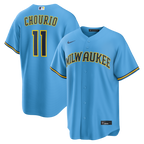 Jackson Chourio Milwaukee Brewers Nike Road Replica Jersey - Light Blue