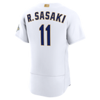 Roki Sasaki Los Angeles Dodgers Nike 2026 Gold Collection Authentic Jersey - White