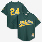 Rickey Henderson Athletics Mitchell & Ness Authentic Batting Practice Jersey - Green