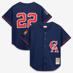 Bo Jackson California Angels Mitchell & Ness Cooperstown Collection Mesh Batting Practice Button-Up Jersey - Navy