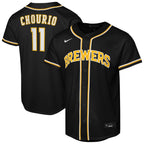 Jackson Chourio Milwaukee Brewers Nike Youth Fashion Replica Player Jersey - Black
