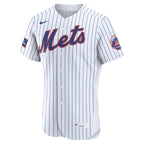 New York Mets Nike Home Sponsor Patch Authentic Jersey - White