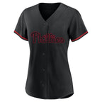 Bryce Harper Philadelphia Phillies Profile Women's Plus Size Player Name & Number Fashion Jersey - Black