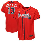 Ronald Acuña Jr. Atlanta Braves Nike Youth Road Replica Jersey - Gray