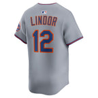 Francisco Lindor New York Mets Nike Road Limited Player Jersey - Gray
