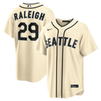 Cal Raleigh Seattle Mariners Nike Alternate Replica Jersey - Cream