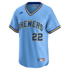 Christian Yelich Milwaukee Brewers Nike Cooperstown Collection Limited Jersey - Powder Blue