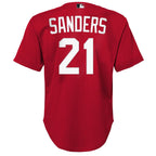 Deion Sanders Cincinnati Reds Mitchell & Ness Youth Cooperstown Mesh Batting Practice Jersey - Red