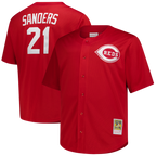 Deion Sanders Cincinnati Reds Mitchell & Ness Big & Tall Cooperstown Mesh Batting Practice Jersey - Red