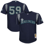 Felix Hernandez Seattle Mariners Mitchell & Ness Youth Mesh Batting Practice Jersey - Navy