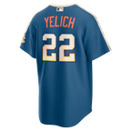 Christian Yelich Milwaukee Brewers Nike 2026 City Connect Stadium Jersey - Mineral Blue
