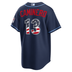 Junior Caminero Tampa Bay Rays Nike USA 250 Fourth of July Road Stadium Jersey - Navy