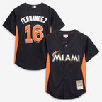 Jose Fernandez Miami Marlins Mitchell & Ness Authentic Batting Practice Jersey - Black