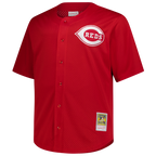 Deion Sanders Cincinnati Reds Mitchell & Ness Big & Tall Cooperstown Mesh Batting Practice Jersey - Red
