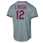 Francisco Lindor New York Mets Nike Youth Road Stadium Player Jersey - Gray