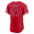 Mike Trout Los Angeles Angels Nike Alternate Authentic Sponsor Patch Jersey - Red