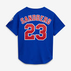 Ryne Sandberg Chicago Cubs Mitchell & Ness Cooperstown Collection 1997 Mesh Batting Practice Button-Up Jersey - Royal