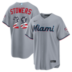 Kyle Stowers Miami Marlins Nike USA 250 Fourth of July Road Stadium Jersey - Gray