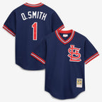 Ozzie Smith St. Louis Cardinals Mitchell & Ness Authentic Batting Practice Jersey - Navy