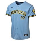 Christian Yelich Milwaukee Brewers Nike Youth Road Stadium Jersey - Powder Blue