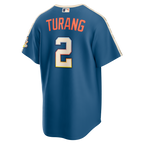 Brice Turang Milwaukee Brewers Nike 2026 City Connect Stadium Jersey - Mineral Blue