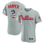 Bryce Harper Philadelphia Phillies Nike USA 250 Fourth of July Road Authentic Jersey - Gray