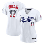 Shohei Ohtani Los Angeles Dodgers Nike Women's USA 250 Fourth of July Home Stadium Jersey - White