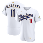 Roki Sasaki Los Angeles Dodgers Nike 2026 Gold Collection Authentic Jersey - White