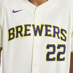 Christian Yelich Milwaukee Brewers Nike Home Limited Player Jersey - Cream
