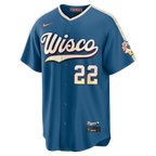 Christian Yelich Milwaukee Brewers Nike 2026 City Connect Stadium Jersey - Mineral Blue