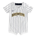 Milwaukee Brewers Nike Newborn & Infant Alternate Replica Romper Jersey - White