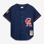 Bo Jackson California Angels Mitchell & Ness Cooperstown Collection Mesh Batting Practice Button-Up Jersey - Navy