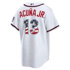 Ronald Acuña Jr. Atlanta Braves Nike USA 250 Fourth of July Home Stadium Jersey - White