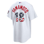 Yoshinobu Yamamoto Los Angeles Dodgers Nike USA 250 Fourth of July Home Stadium Jersey - White