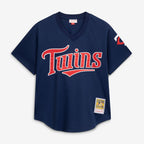David Ortiz Minnesota Twins Mitchell & Ness 2002 Cooperstown Collection Mesh Batting Practice Jersey - Navy