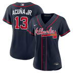 Ronald Acuña Jr. Atlanta Braves Nike Women's Alternate Replica Jersey - Navy
