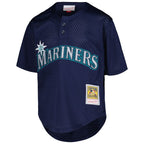 Ken Griffey Jr. Seattle Mariners Mitchell & Ness Youth Cooperstown Collection Mesh Batting Practice Jersey - Navy