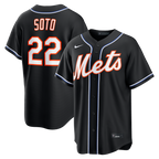 Juan Soto New York Mets Nike Fashion Replica Black Out Jersey