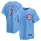 Dansby Swanson Chicago Cubs Nike Alternate Replica Jersey - Light Blue
