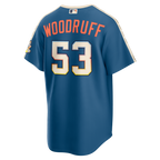 Brandon Woodruff Milwaukee Brewers Nike 2026 City Connect Stadium Jersey - Mineral Blue