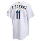 Roki Sasaki Los Angeles Dodgers Nike 2026 Gold Collection Stadium Jersey - White