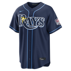 Junior Caminero Tampa Bay Rays Nike USA 250 Fourth of July Road Stadium Jersey - Navy