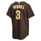Jackson Merrill San Diego Padres Nike Road Replica Jersey - Brown