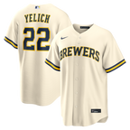 Christian Yelich Milwaukee Brewers Nike Home Replica Jersey - Cream