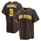 Jackson Merrill San Diego Padres Nike Road Replica Jersey - Brown