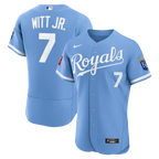 Bobby Witt Jr. Kansas City Royals Nike Alternate Authentic Sponsor Patch Jersey - Light Blue