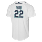 Bryan Woo Seattle Mariners Nike Youth Home Baseline Jersey - White