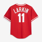 Barry Larkin Cincinnati Reds Mitchell & Ness Youth Cooperstown Collection Mesh Batting Practice Jersey - Red