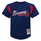 Chipper Jones Atlanta Braves Mitchell & Ness Youth Cooperstown Collection Mesh Batting Practice Jersey - Navy