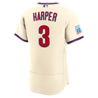 Bryce Harper Philadelphia Phillies Nike Alternate Authentic Sponsor Patch Jersey - Cream